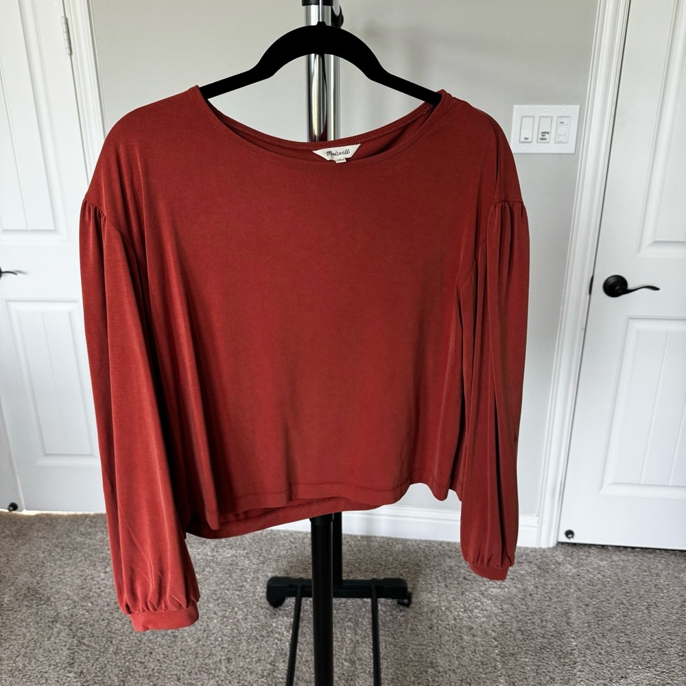 Madewell Sandwashed Gathered Sleeve Top